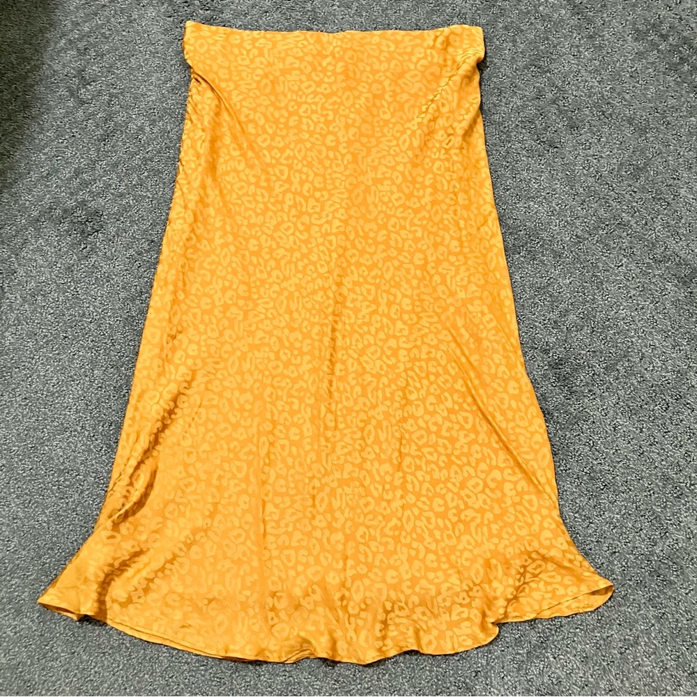 Banana Republic Leopard Print Satin Bias Cut Maxi Skirt Y2K Slip Boho Chic